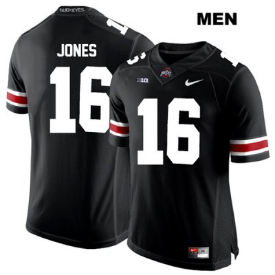 Men's NCAA Ohio State Buckeyes Keandre Jones #16 College Stitched Authentic Nike White Number Black Football Jersey MR20F42TT